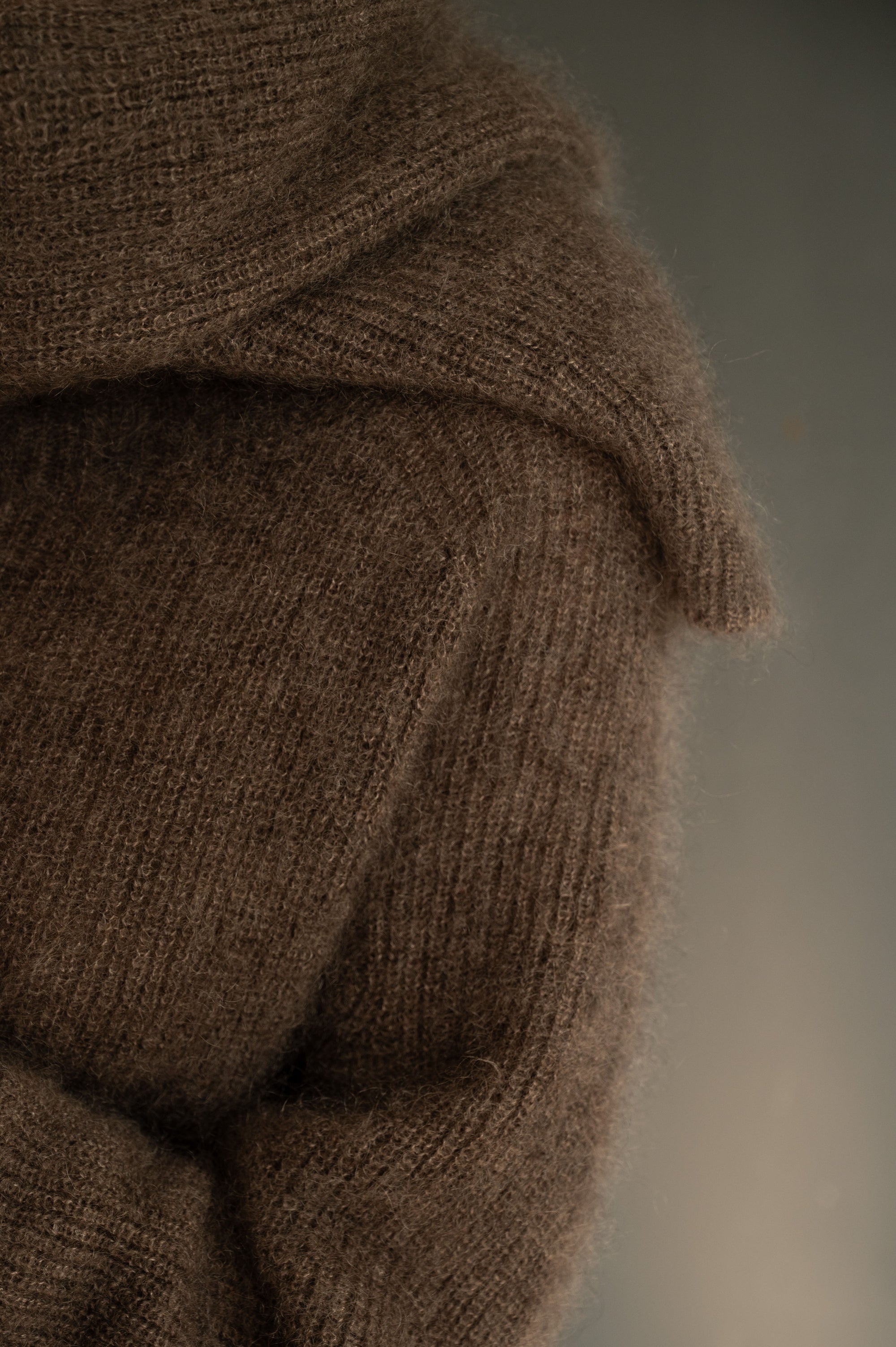 Mohair & silk loose fit sweater in Light Brown