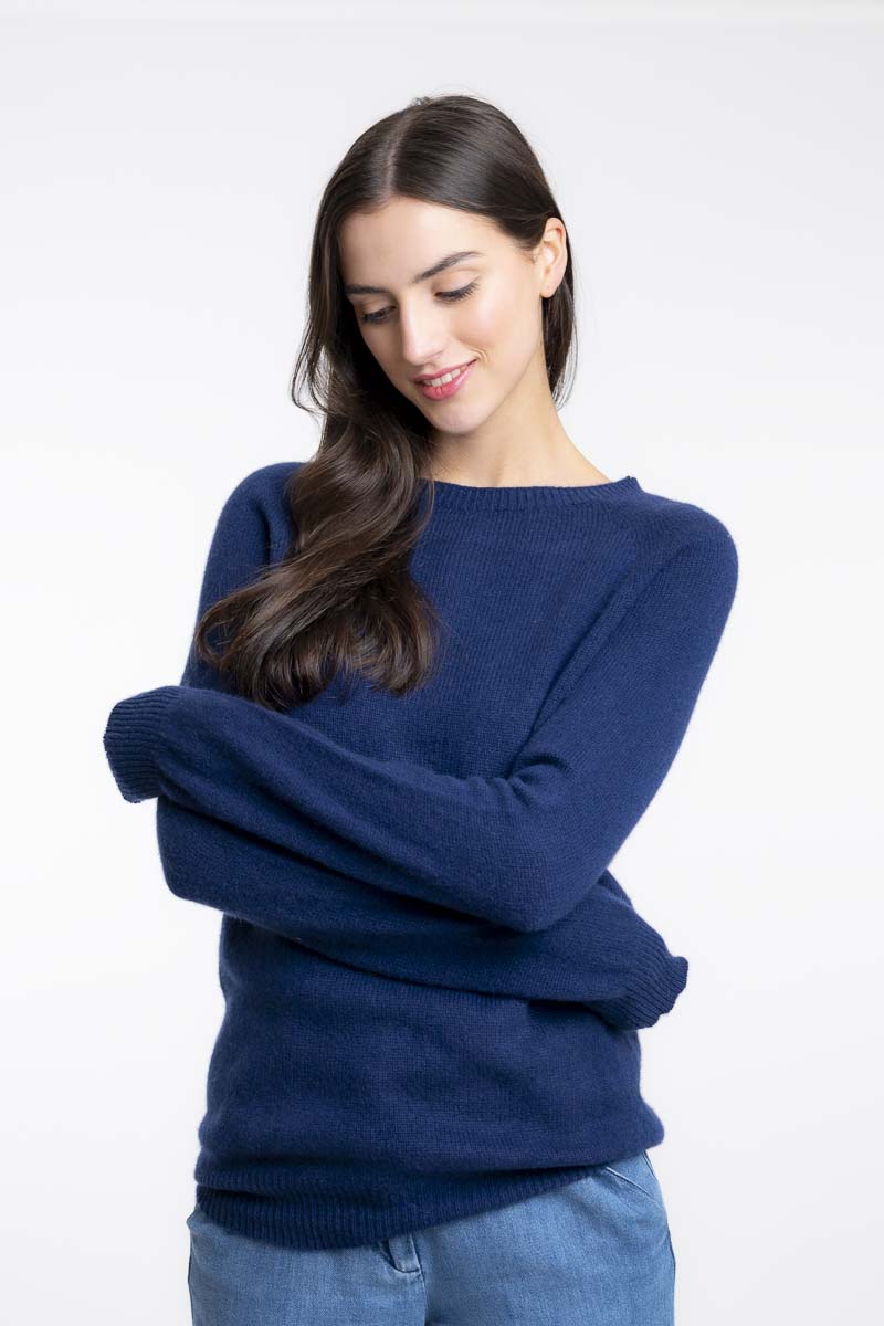 Pull Raglan Cachemire Marine