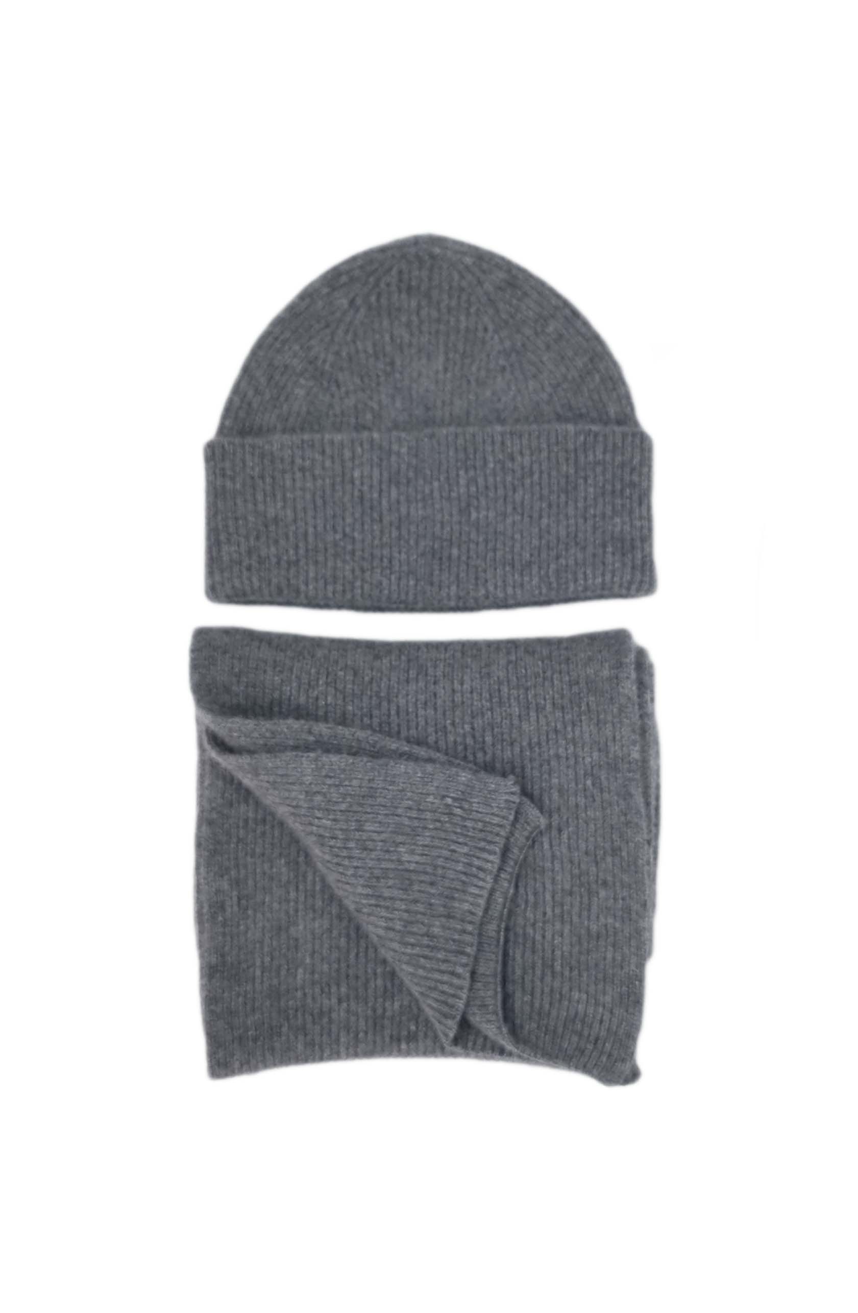 Men's hat and scarf set in Merino