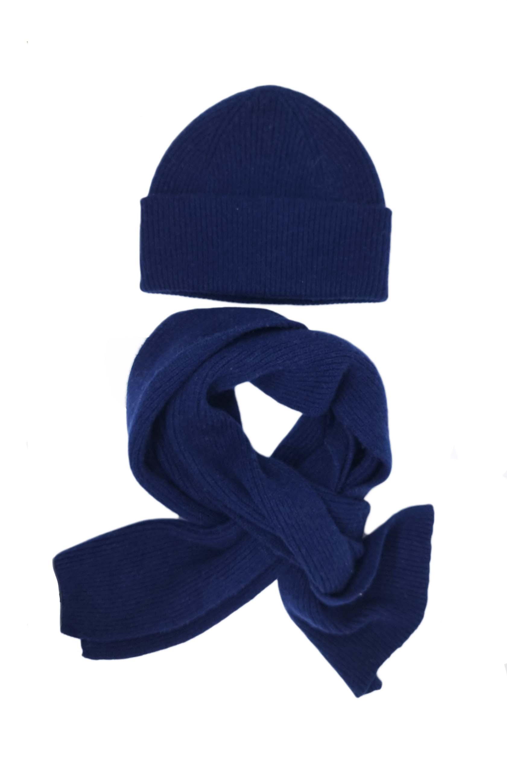 Men's hat and scarf set in Merino