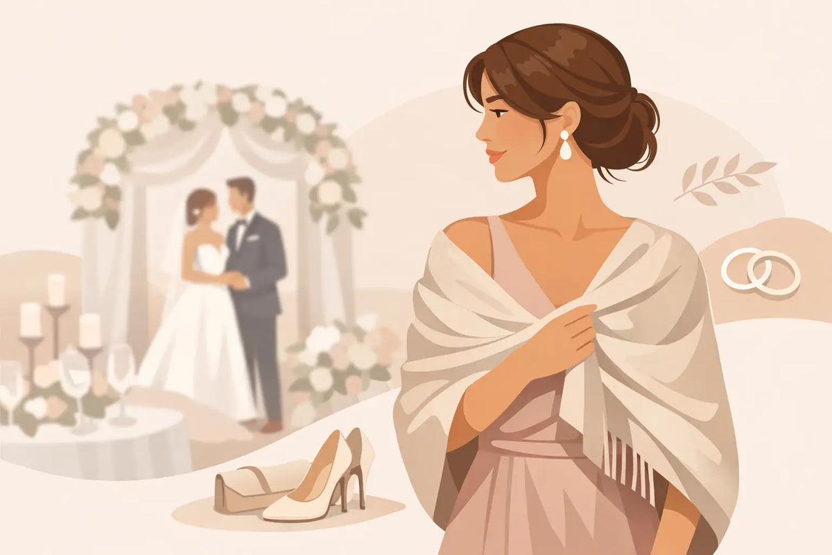 Cashmere Wrap for Wedding Guest Dressing