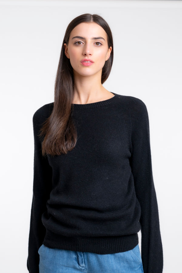 Pull Raglan Cachemire Noir