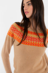 Fair Isle Cashmere Sweater Sand