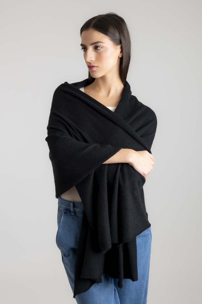 Cashmere Travel Wrap Black