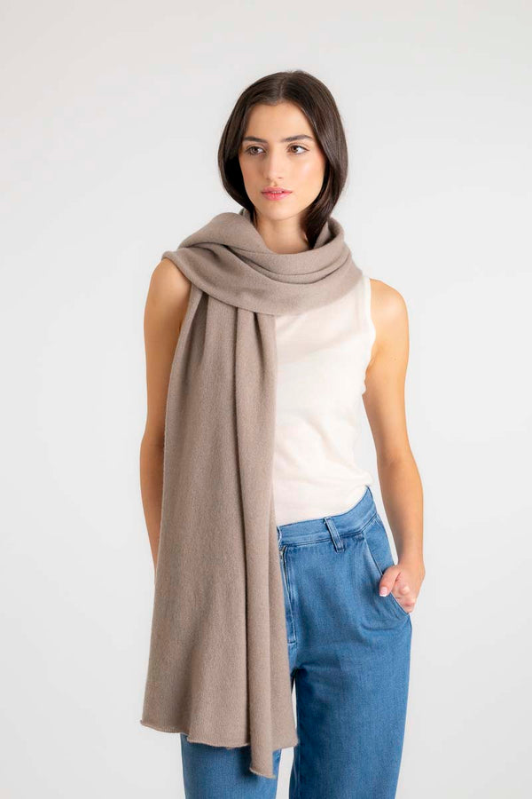 Cashmere Travel Wrap Dark Beige