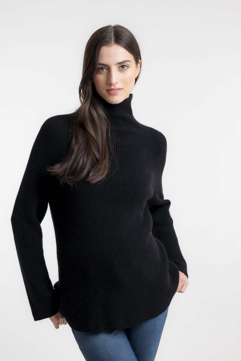 Ribbed Cashmere Sweater Black