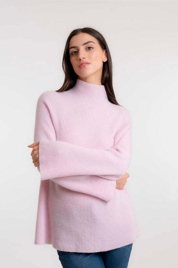 Ribbed Cashmere Sweater Light Pink