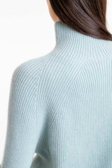 Gerippter Kaschmirpullover Mint