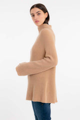 Gerippter Kaschmirpullover Sand