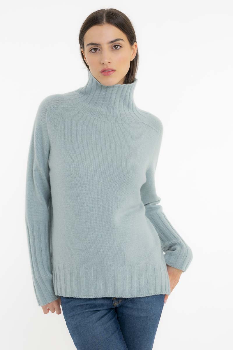 Cashmere Saddle Shoulder Sweater Mint