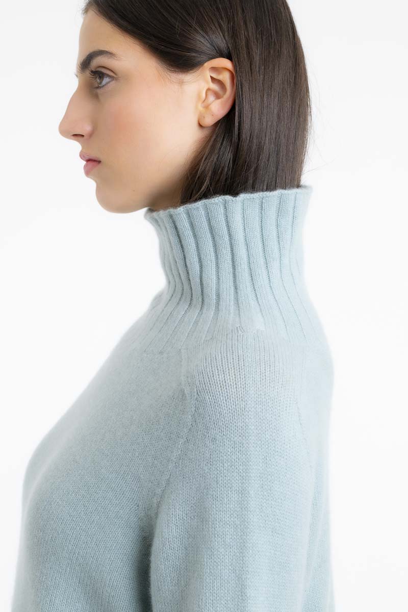 Kaschmir-Sattelschulterpullover Mint