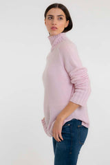 Cashmere Saddle Shoulder Sweater Light Pink