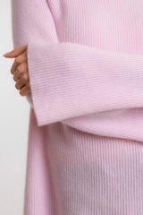 Ribbed Cashmere Sweater Light Pink