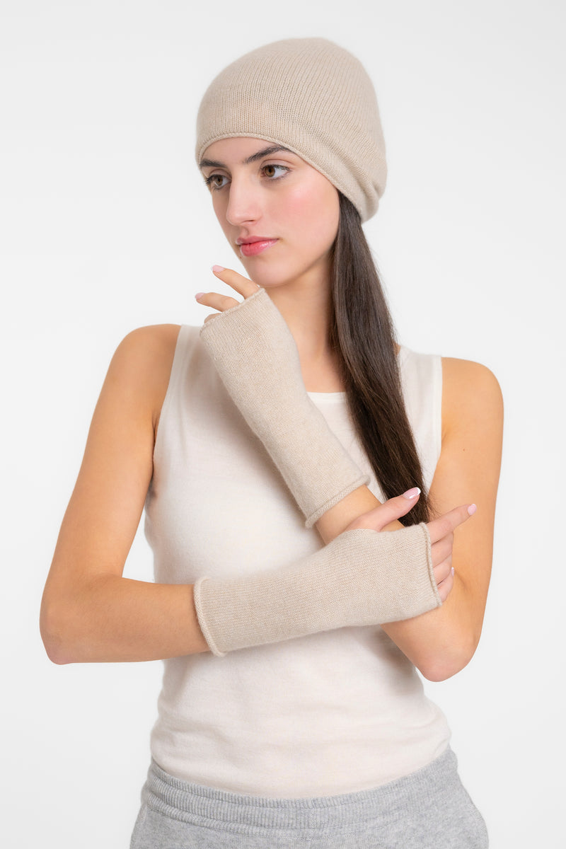 Cashmere Jersey Hat & Mittens