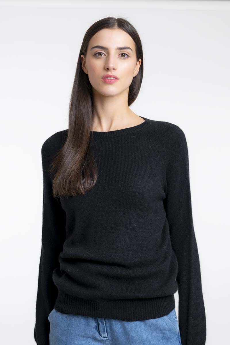 Cashmere Raglan Sweater Black