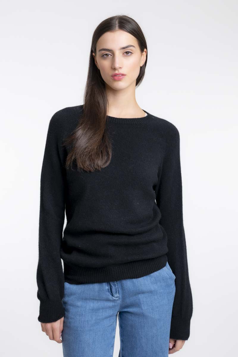 Cashmere Raglan Sweater Black