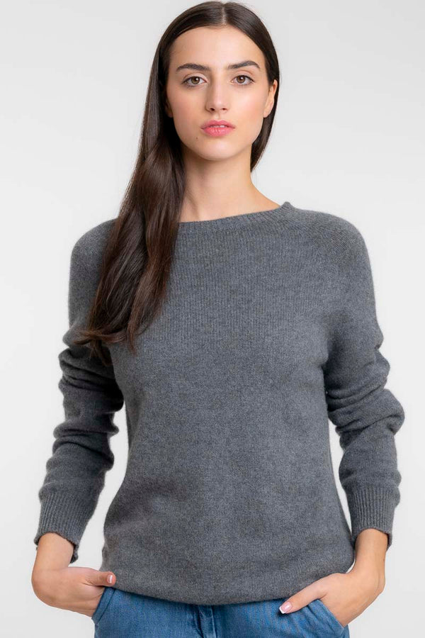 Cashmere Raglan Sweater Dark Grey