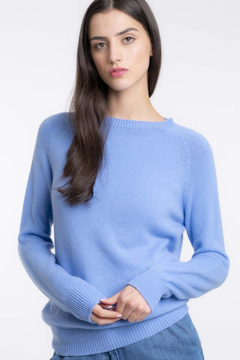 Cashmere Raglan Sweater Egyptian Blue