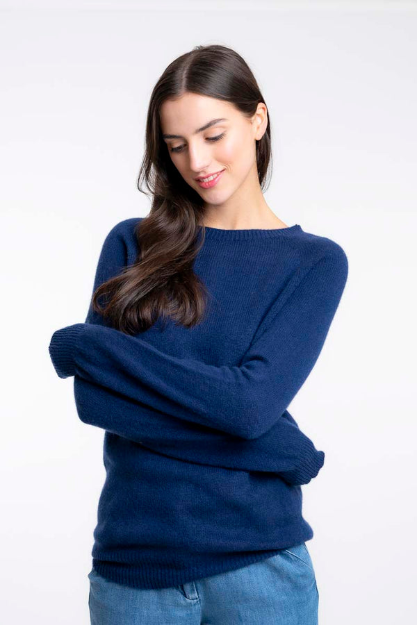 Cashmere Raglan Sweater Navy