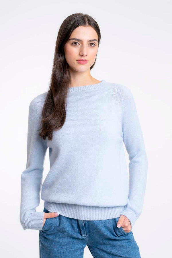 Pull Cachemire Raglan Ciel