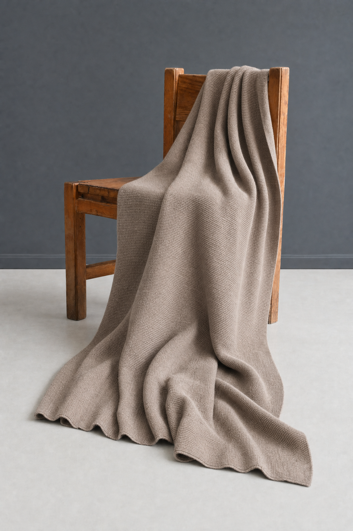 Woolen Blanket in Dark Beige