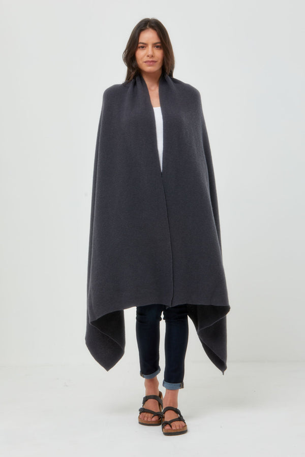 Cashmere Throw in Charcoal