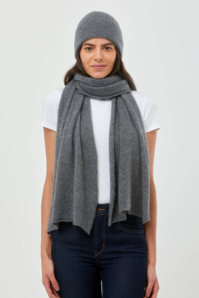 Bundle: Cashmere Scarf & Fisherman Style Hat