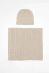 Baby Blanket and Hat Set with Cable Detail
