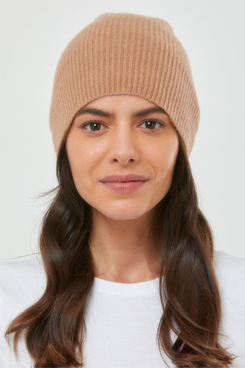 Cashmere Slouch Rib Hat