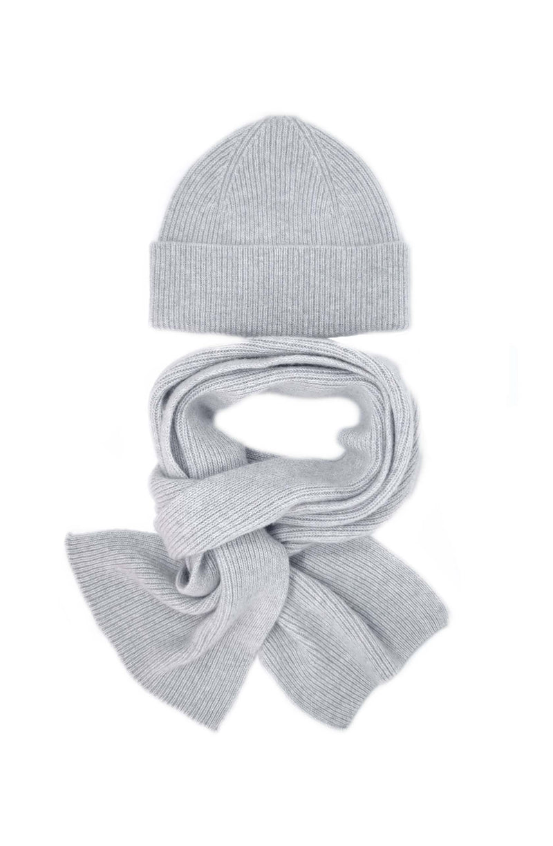 Men's Cashmere Rib Scarf & fisherman Hat