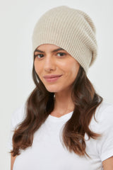 Cashmere Slouch Rib Hat