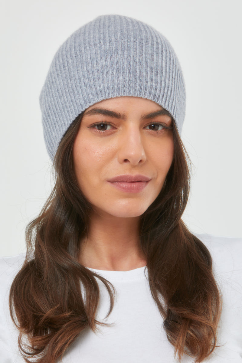 Cashmere Slouch Rib Hat